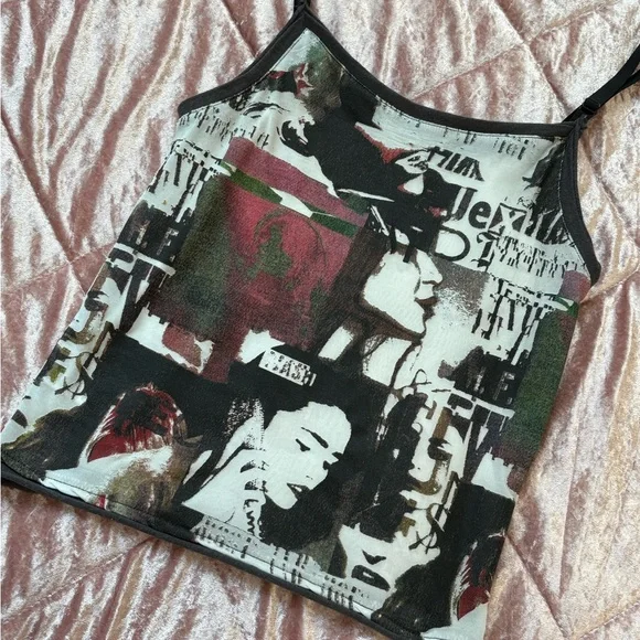 Jaded London Graphic Fitted Tank Top - Picture 2 of 3